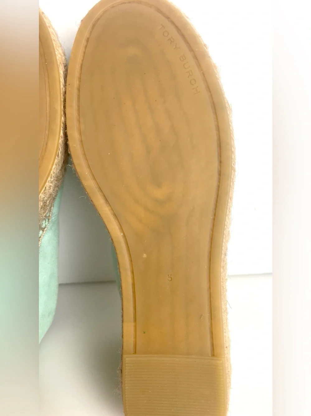 Tory Burch Ines Suede 1.75”H Platform Espadrille Size 5 In Seabubble/ Aqua mint